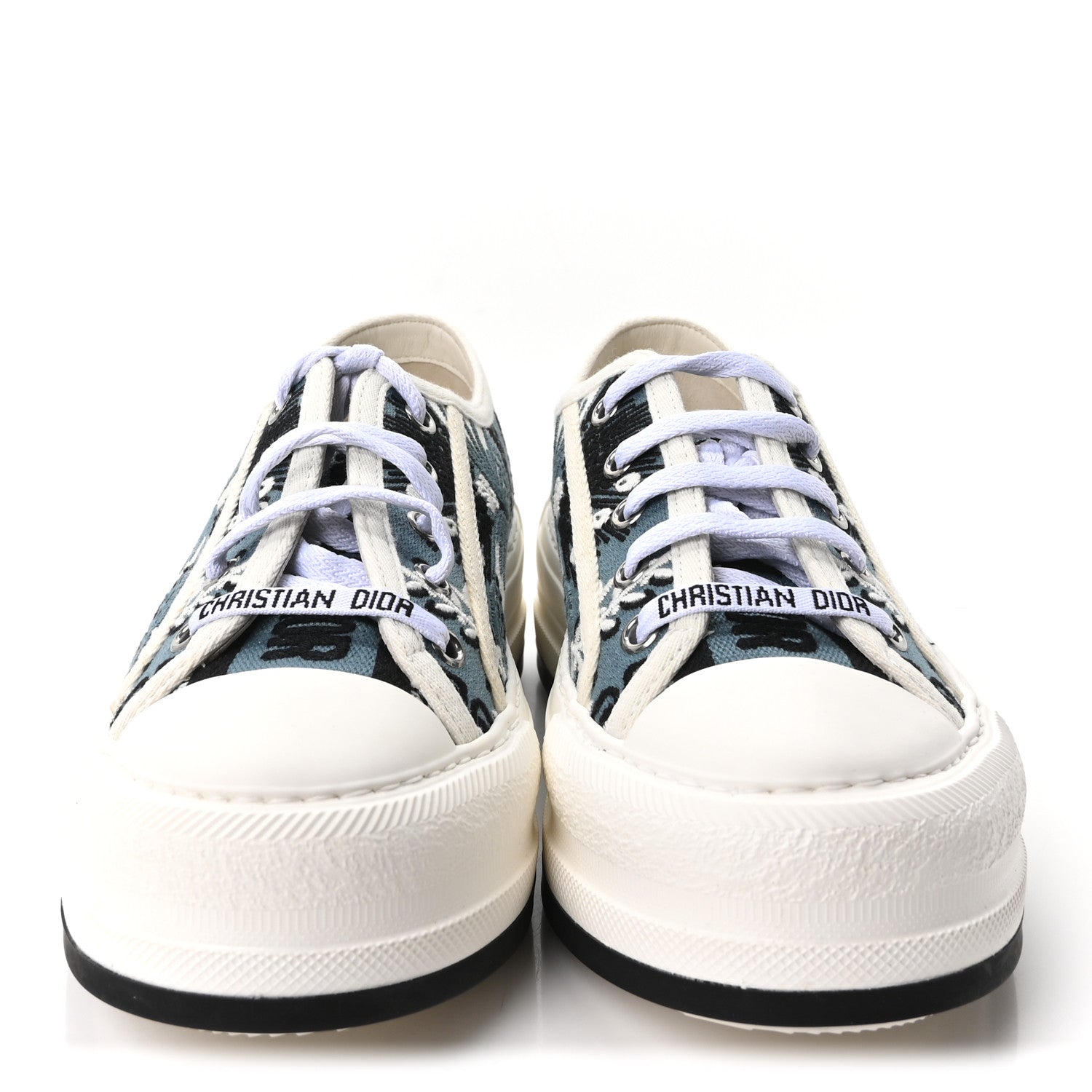 Christian Dior Cotton Butterfly Bandana Embroidered Walk'N'Dior Low Top Sneakers 35.5 Deep Blue 3 of 10