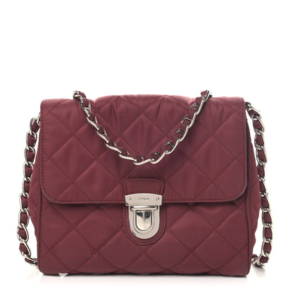 Prada Nylon Tessuto Impuntu Quilted Flap Granato 1 of 4