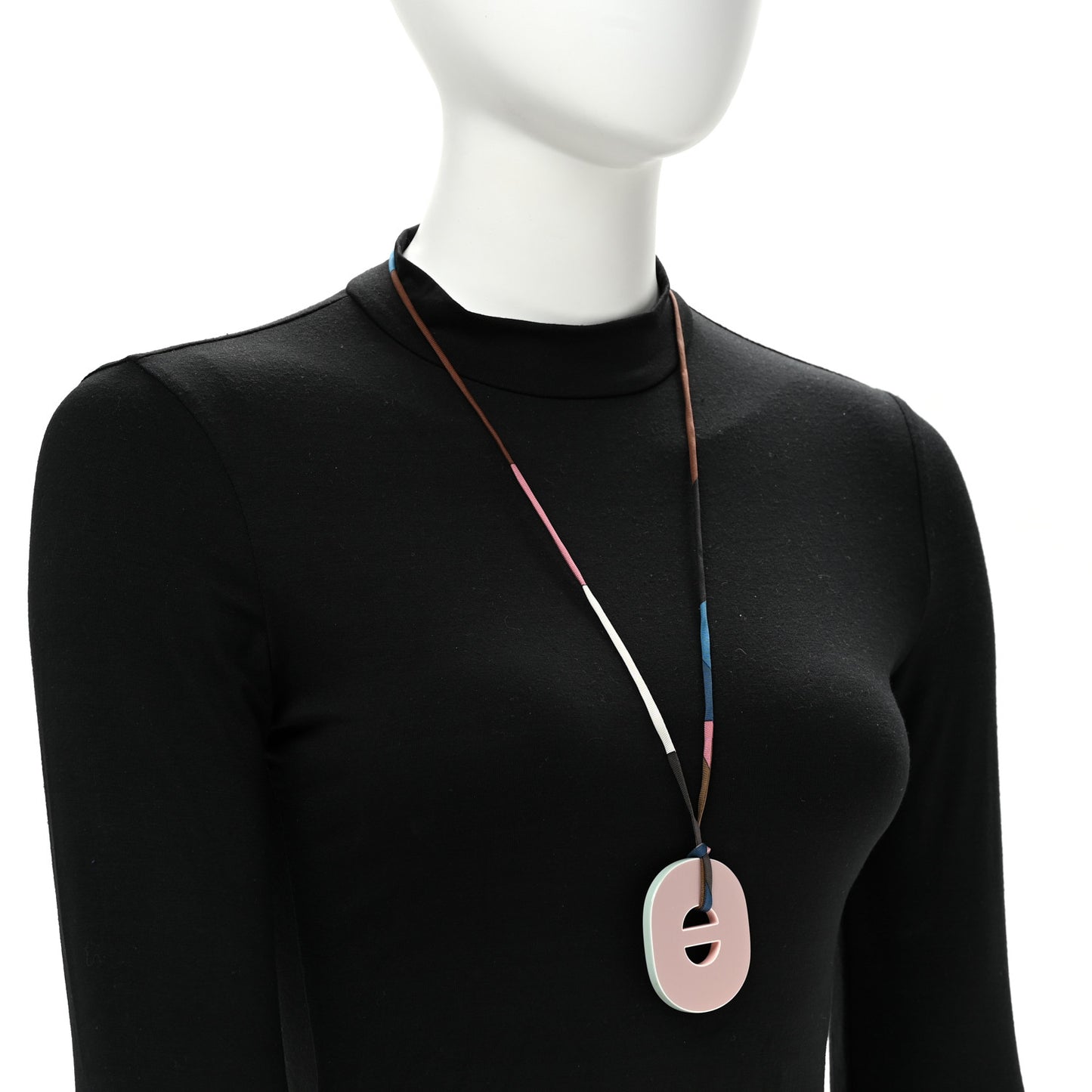 Lacquered Fidelio Pigment Pendant Necklace Rose Multicolor