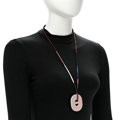 Hermes Lacquered Fidelio Pigment Pendant Necklace Rose Multicolor 2 of 8