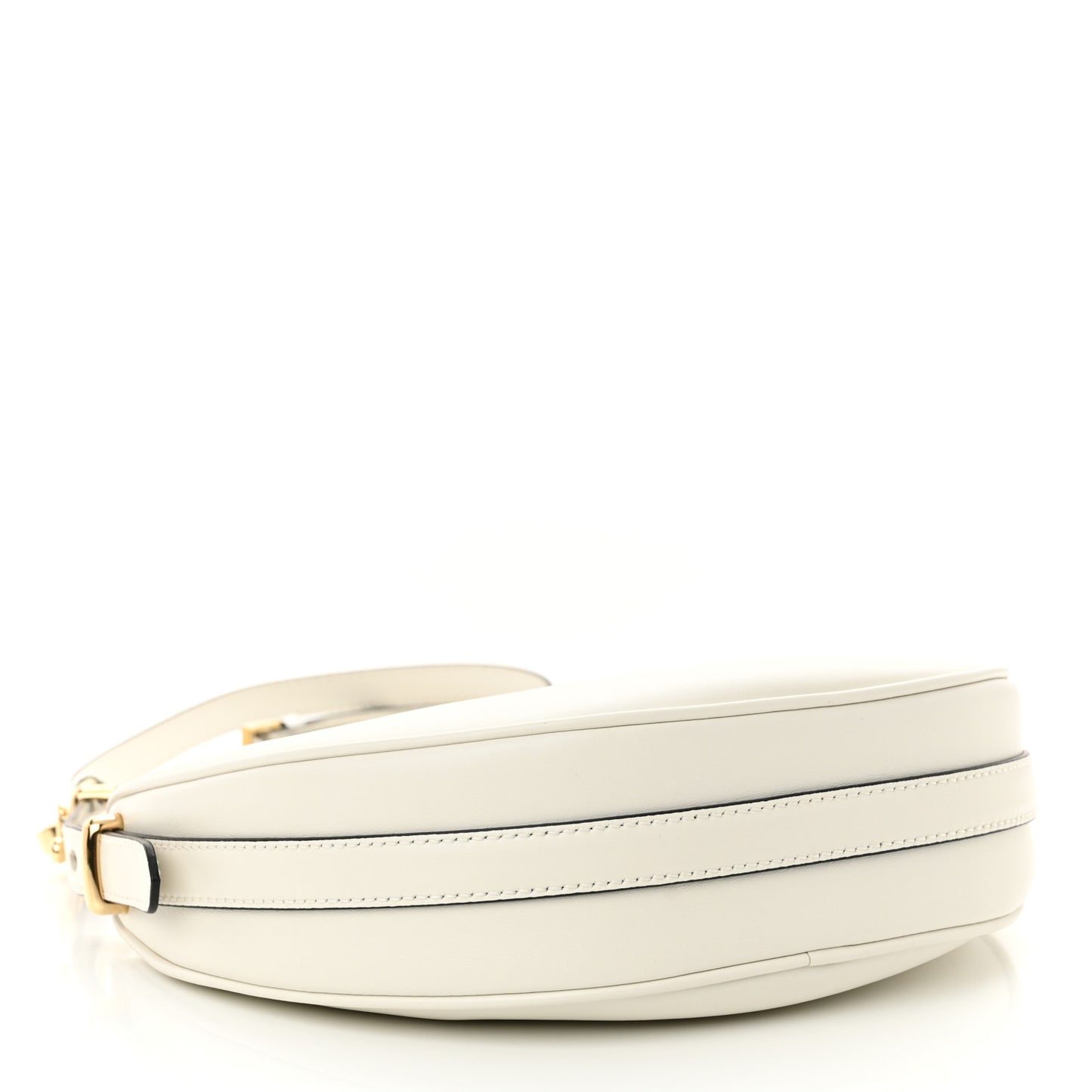 Soft Calfskin Arque Shoulder Bag White