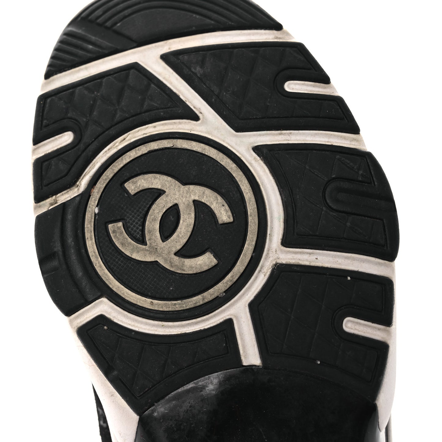 Suede Calfskin Printed CC Sneakers 38.5 Black