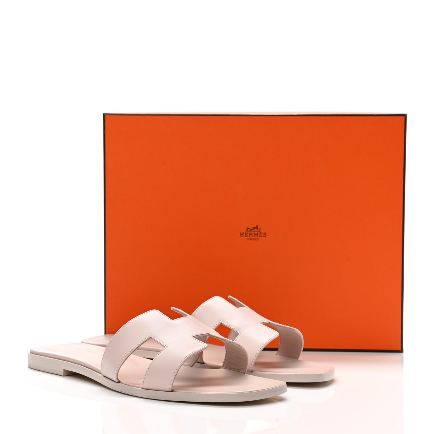 Box Calfskin Oran Sandals 39.5 Rose Pale