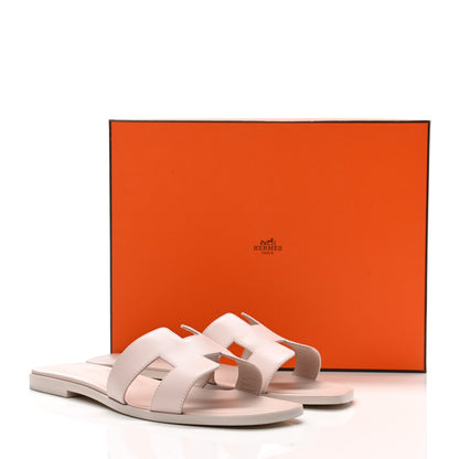Hermes Box Calfskin Oran Sandals 39.5 Rose Pale 9 of 9