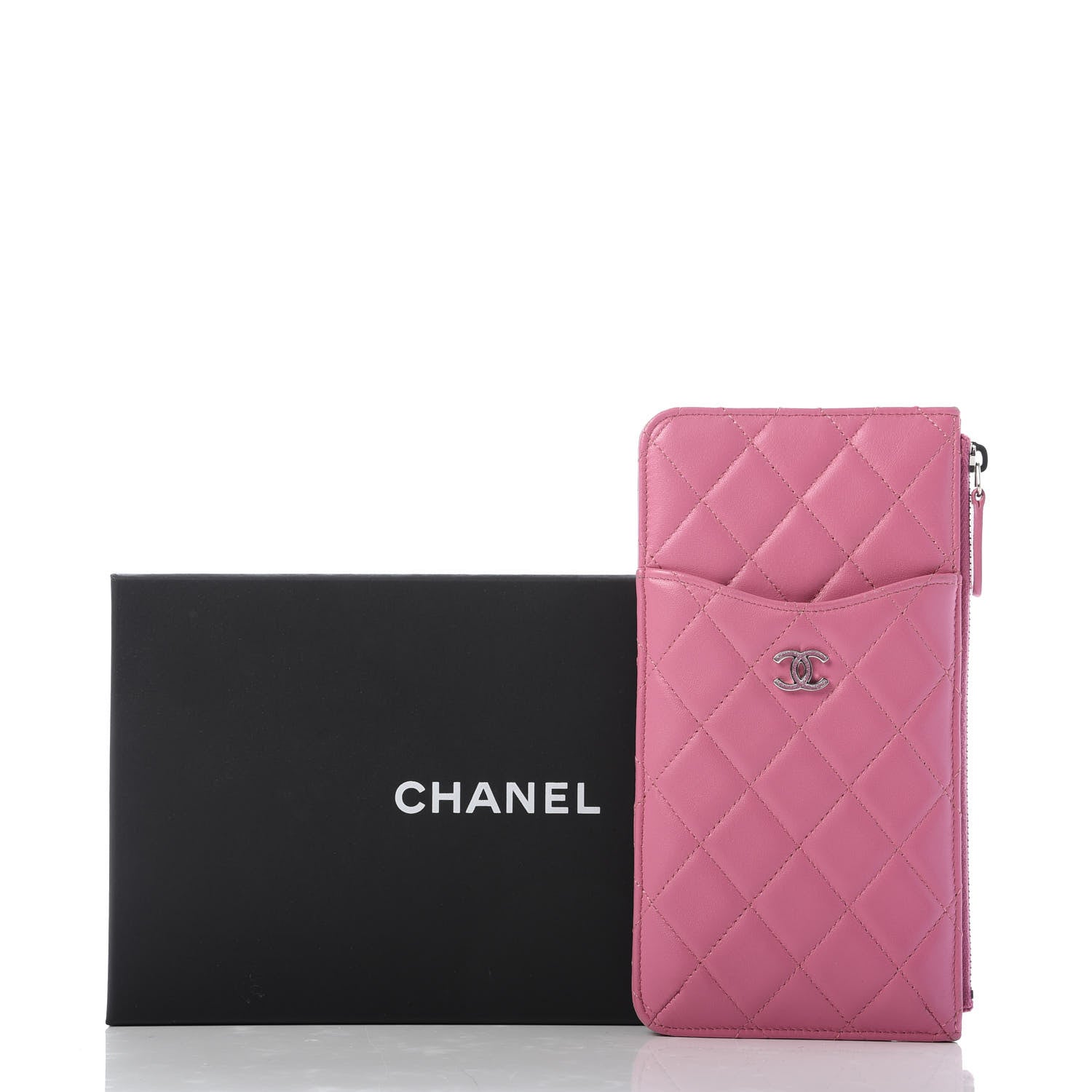 Chanel Lambskin Quilted Classic Flat Wallet Pouch Pink 9 of 9