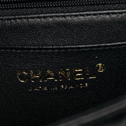 Chanel Lambskin Quilted Mini Lion Charm Top Handle Rectangular Flap Black 7 of 10