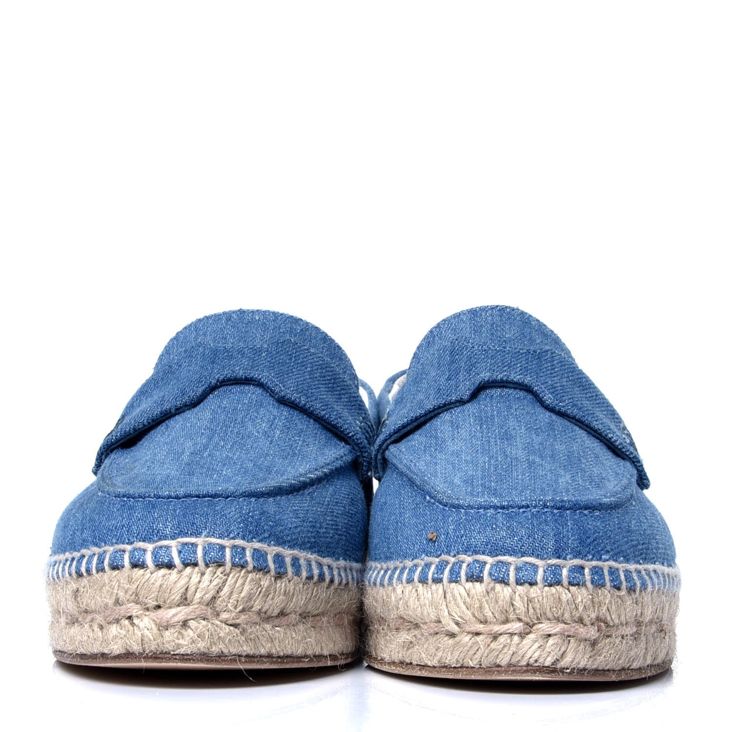Hermes Denim Canvas Womens Trip Espadrilles 37 Bleu Clair 2 of 6
