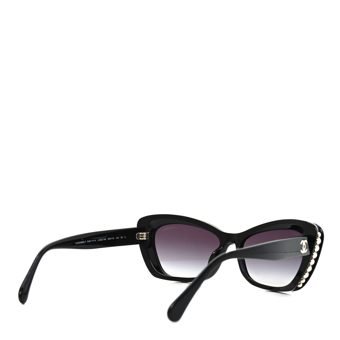 Acetate Pearl Cat Eye CC Sunglasses 5481-H-A Black