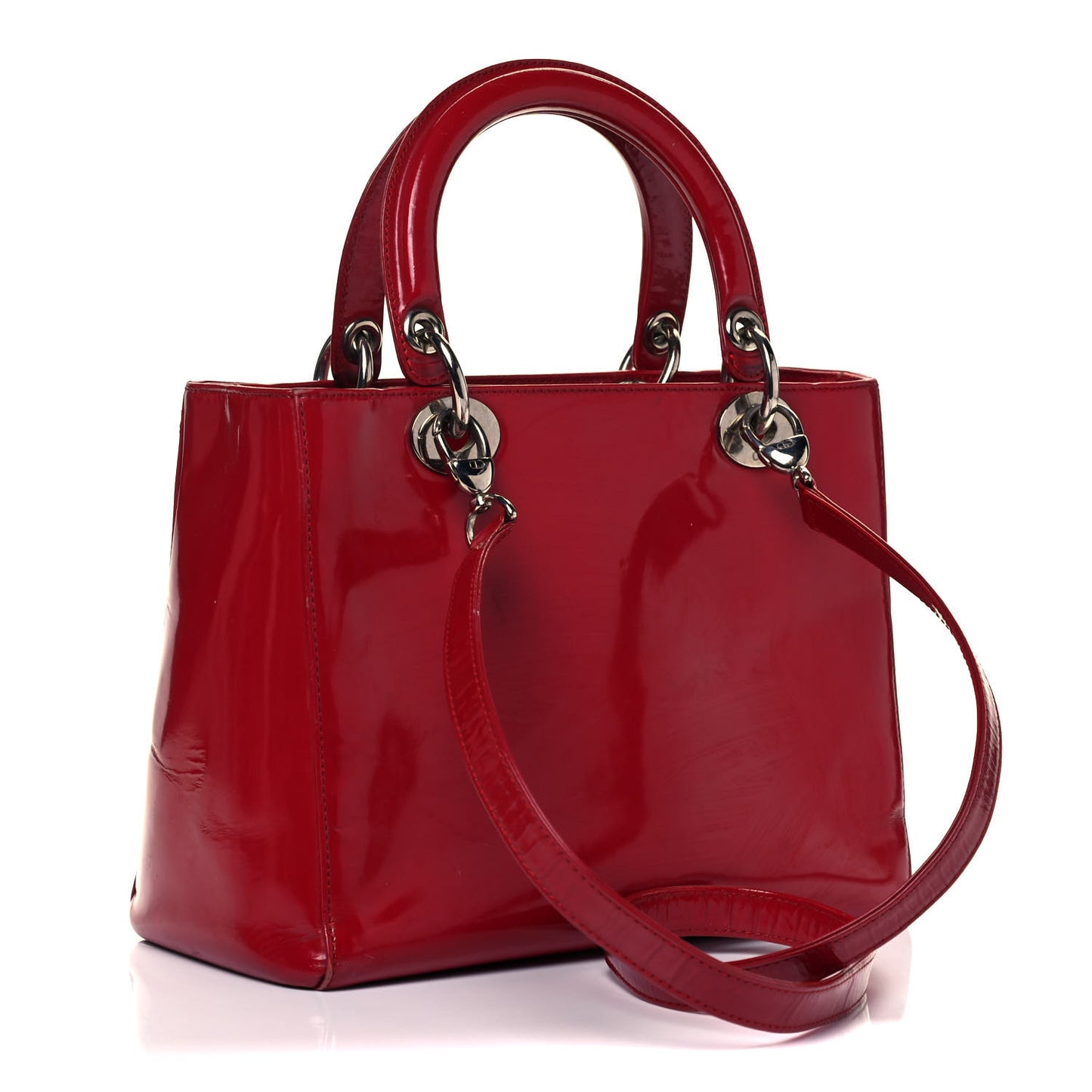 Patent Medium Lady Dior Red