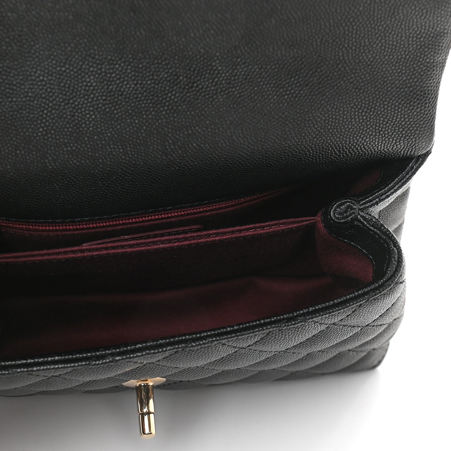 Caviar Quilted Mini Coco Handle Flap Black