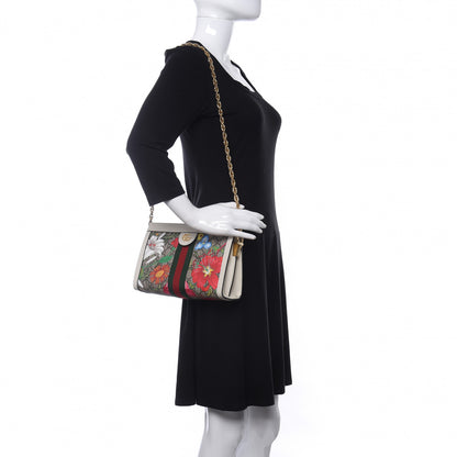 Gucci GG Supreme Monogram Flora Web Small Ophidia Chain Shoulder Bag White 2 of 10