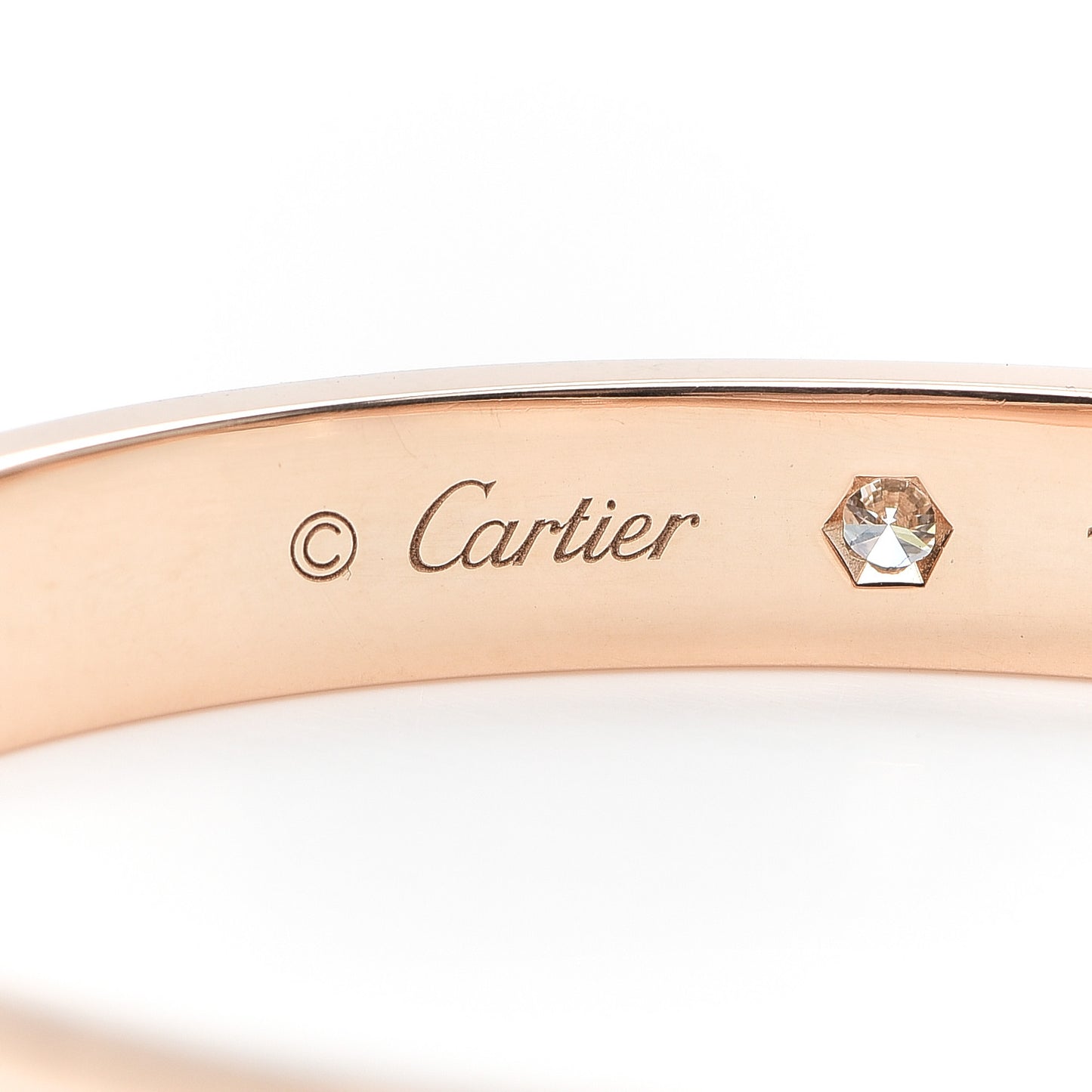 18K Pink Gold 4 Diamond LOVE Bracelet 16