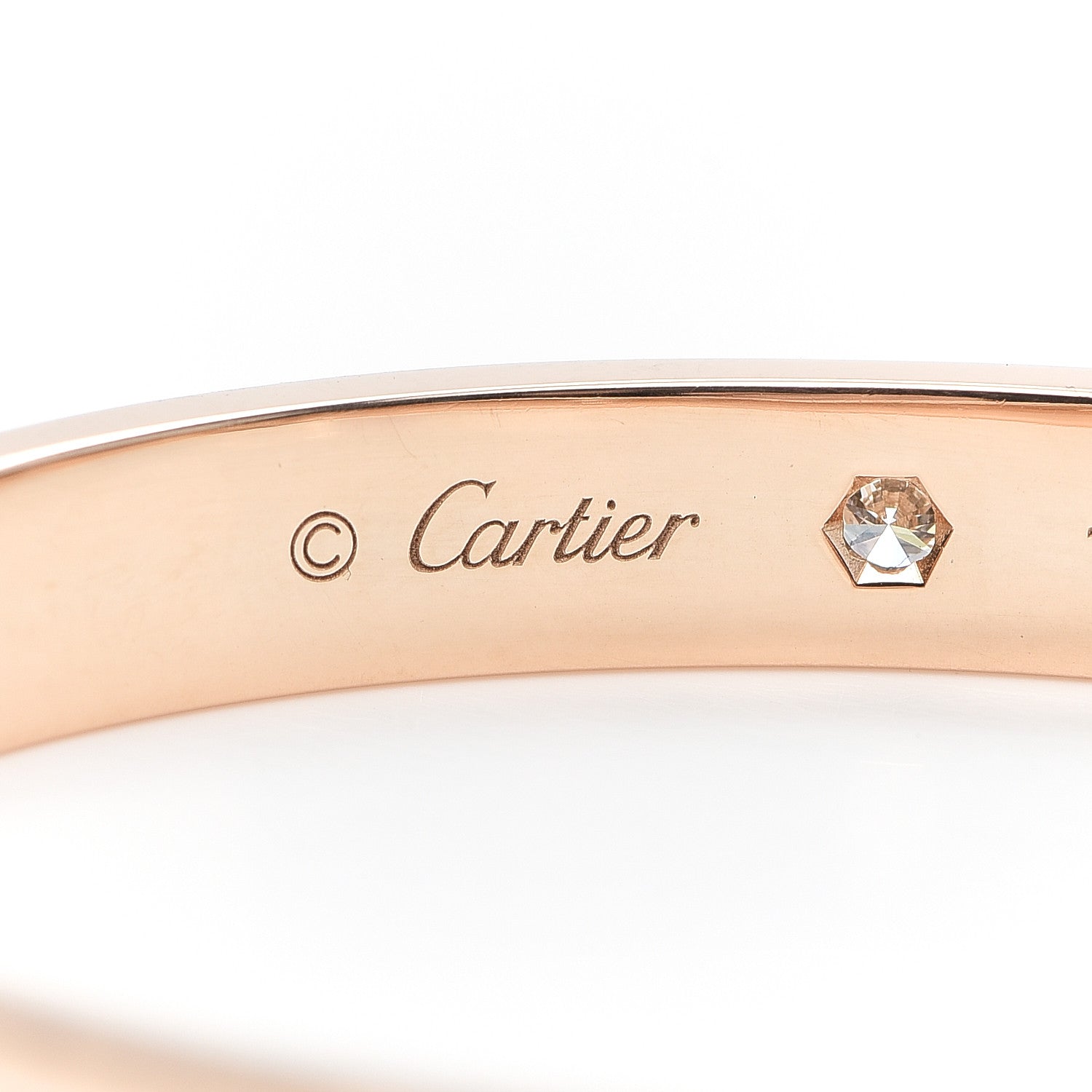 Cartier 18K Pink Gold 4 Diamond LOVE Bracelet 16 4 of 8