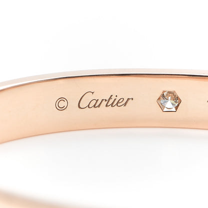 Cartier 18K Pink Gold 4 Diamond LOVE Bracelet 16 4 of 8