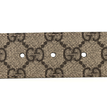 Gucci GG Supreme Monogram Selleria Calfskin Interlocking G Reversible 37mm Belt 90 36 Beige Ebony Black 3 of 8