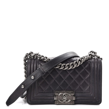 Chanel Lambskin Quilted Small Boy Flap Dark Grey 1 of 14