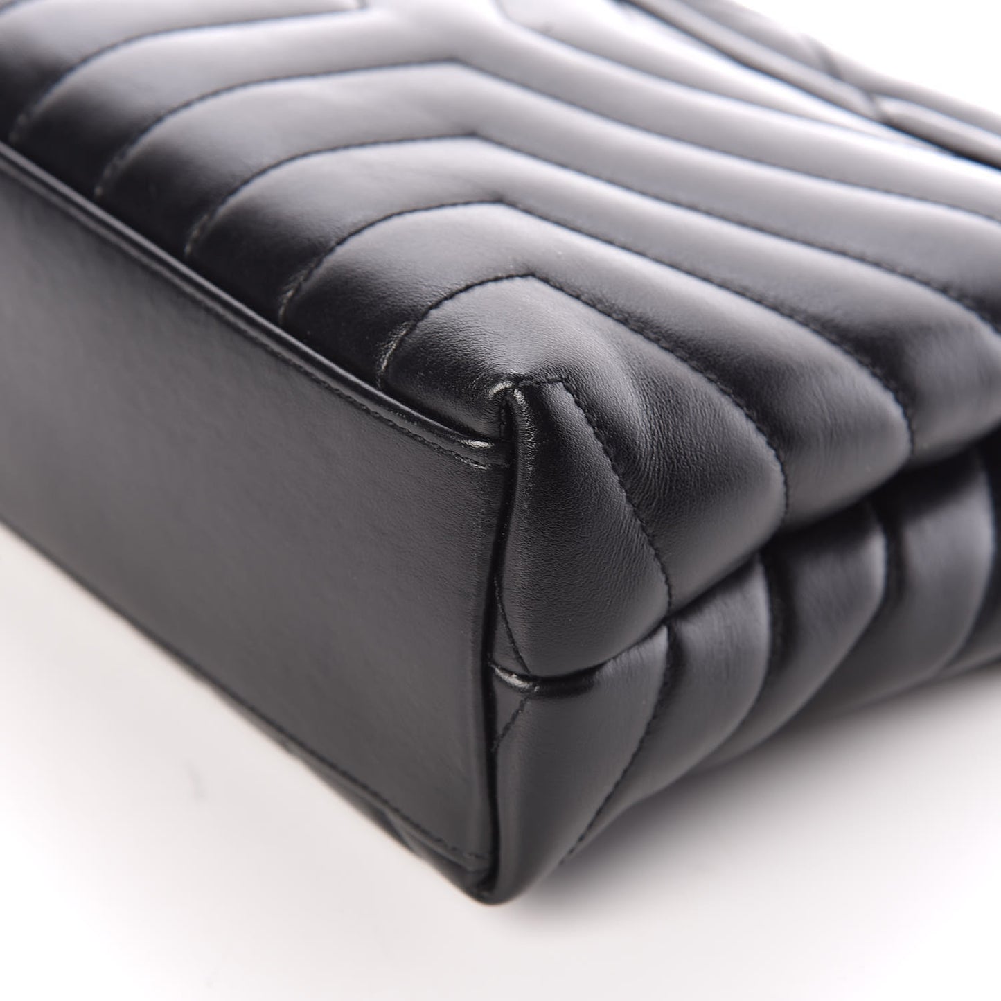 Calfskin Y Quilted Monogram Small Loulou Chain Satchel Black