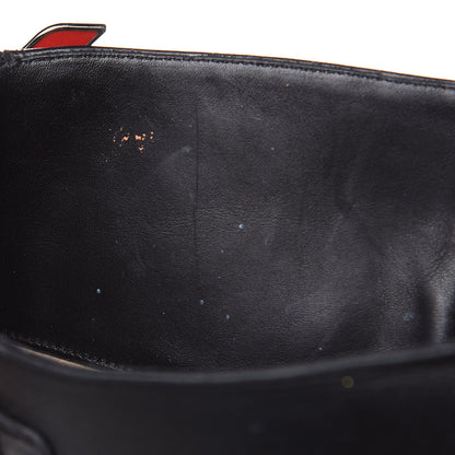 Christian Louboutin Matte Calfskin Foresta Knee High Wedge Boots 37.5 Black 15 of 16