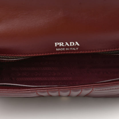 Prada Soft Calfskin Impunture Diagramme Large Chain Flap Shoulder Bag Granato 5 of 9