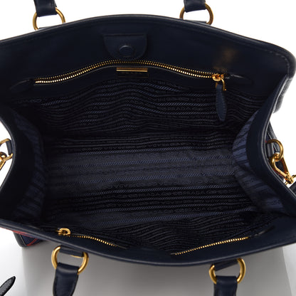 Prada Saffiano Tessuto Nylon Impunturato Quilted Shopper Baltico Fuoco 5 of 10