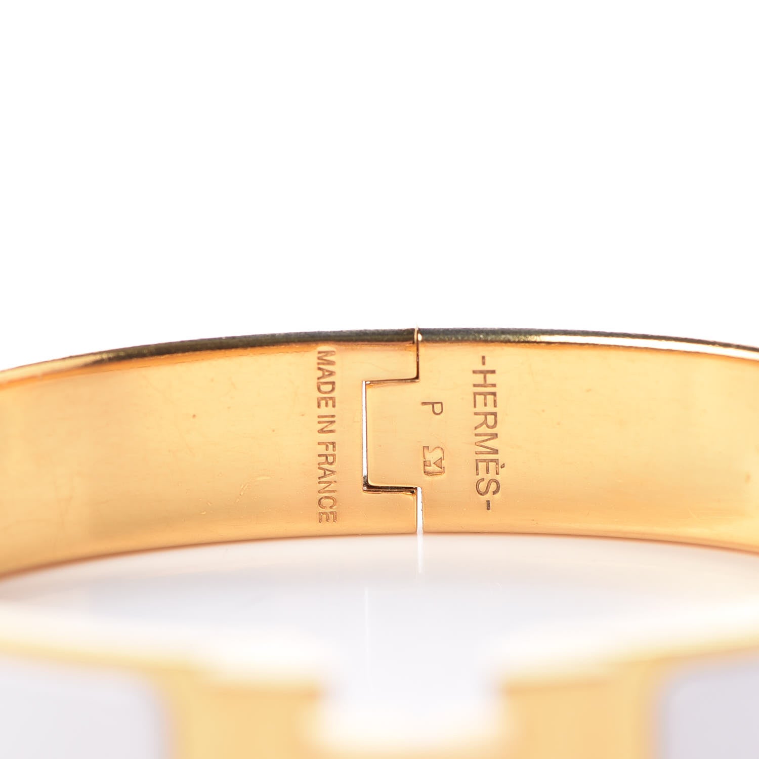Hermes Enamel Narrow Clic Clac H Bracelet GM White 4 of 4