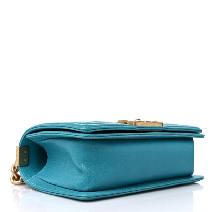 Chanel Caviar Quilted Small Boy Flap Turquoise 4 of 11