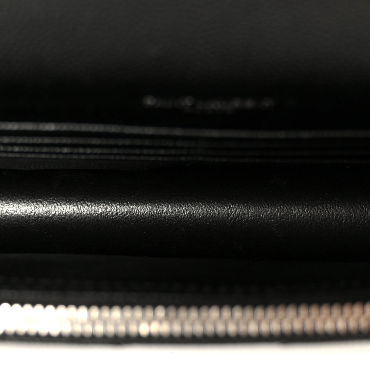 Saint Laurent Grain De Poudre Matelasse Chevron Monogram Envelope Chain Wallet Black 5 of 10