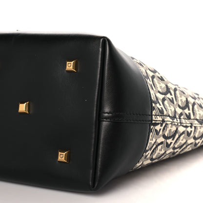 Salvatore Ferragamo Canvas Calfskin The Studio Tote Beige Black 9 of 11