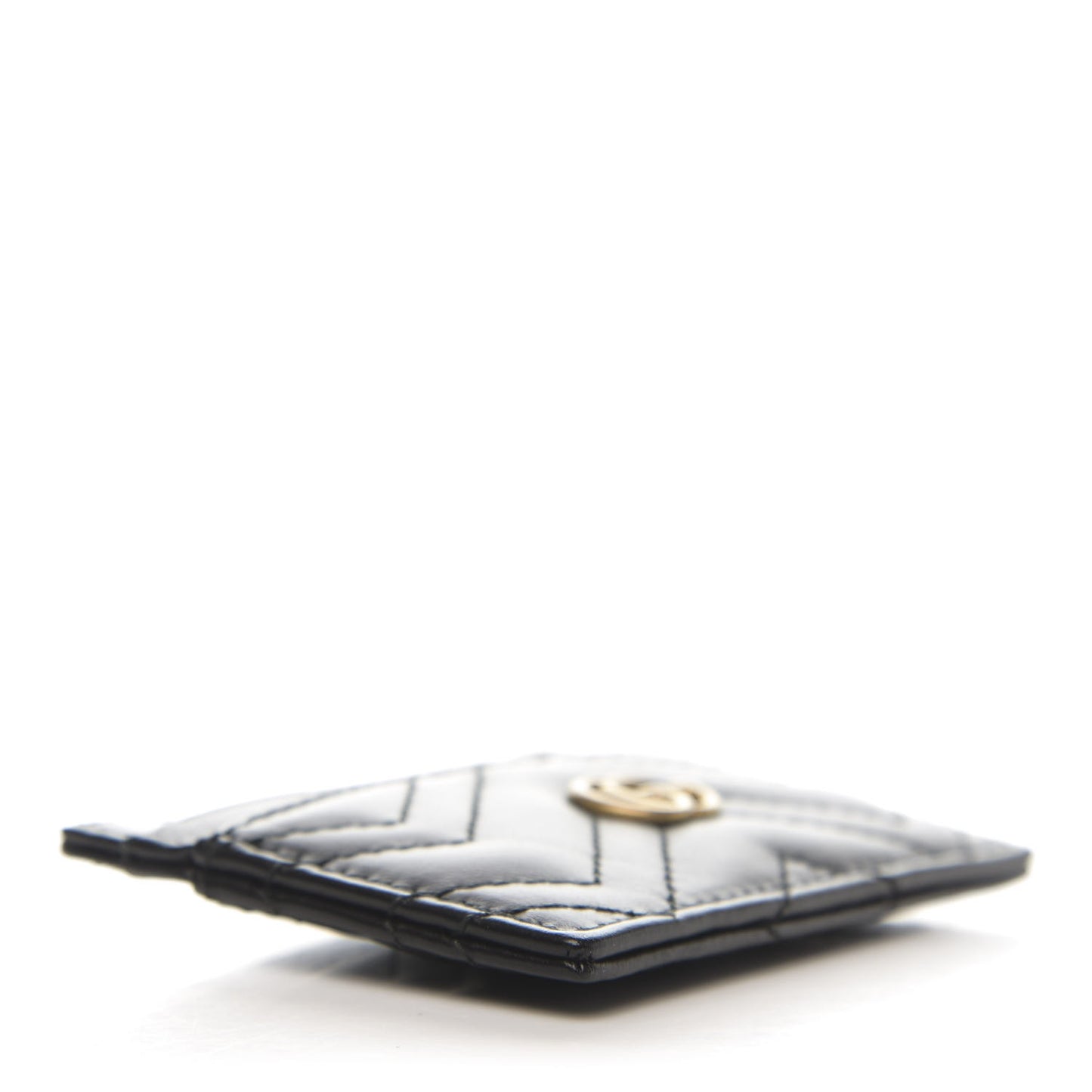 Calfskin Matelasse GG Marmont Card Holder Black