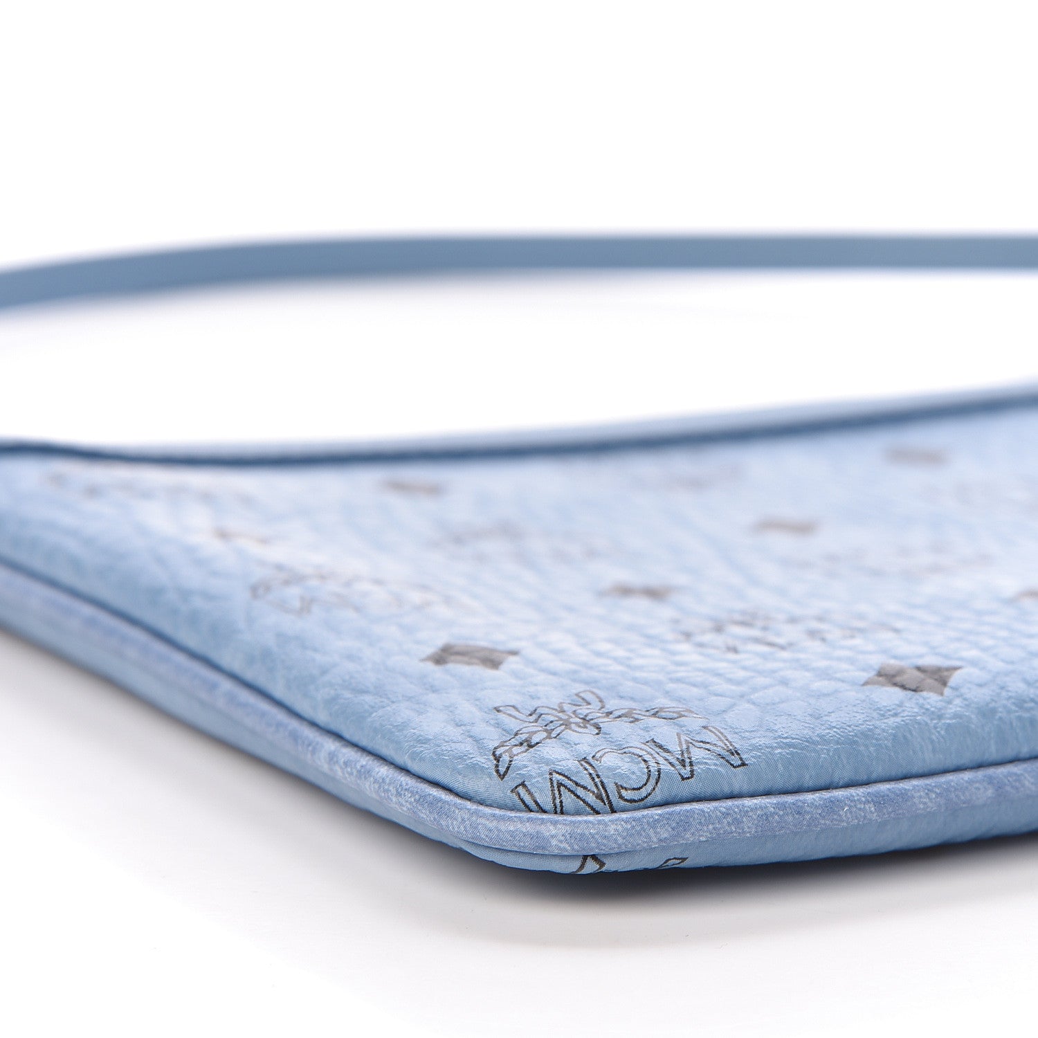 MCM Visetos Anya Shopper Tote Pouch Blue 7 of 8