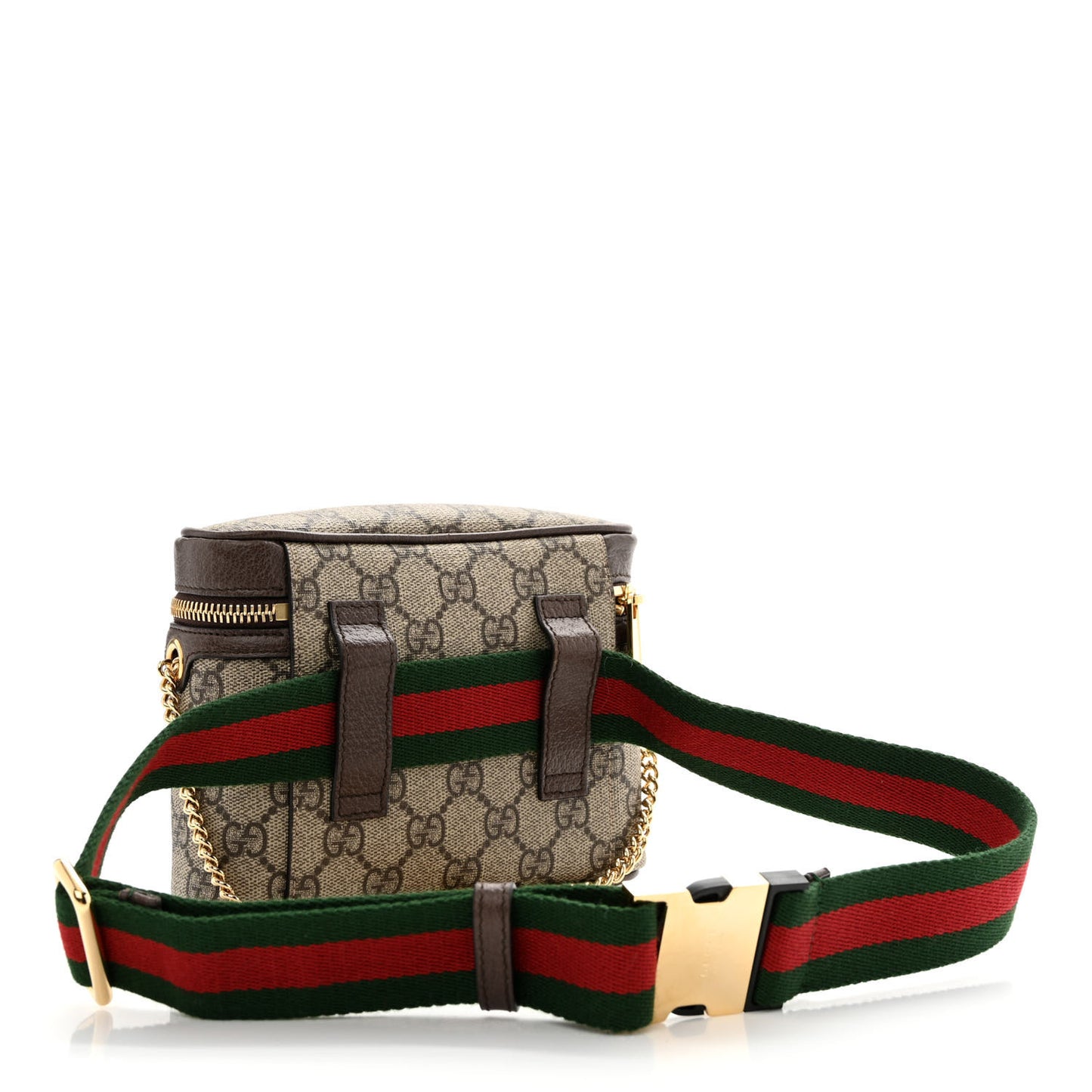 GG Supreme Monogram Web Ophidia Belt Bag 110 44 Dark Brown