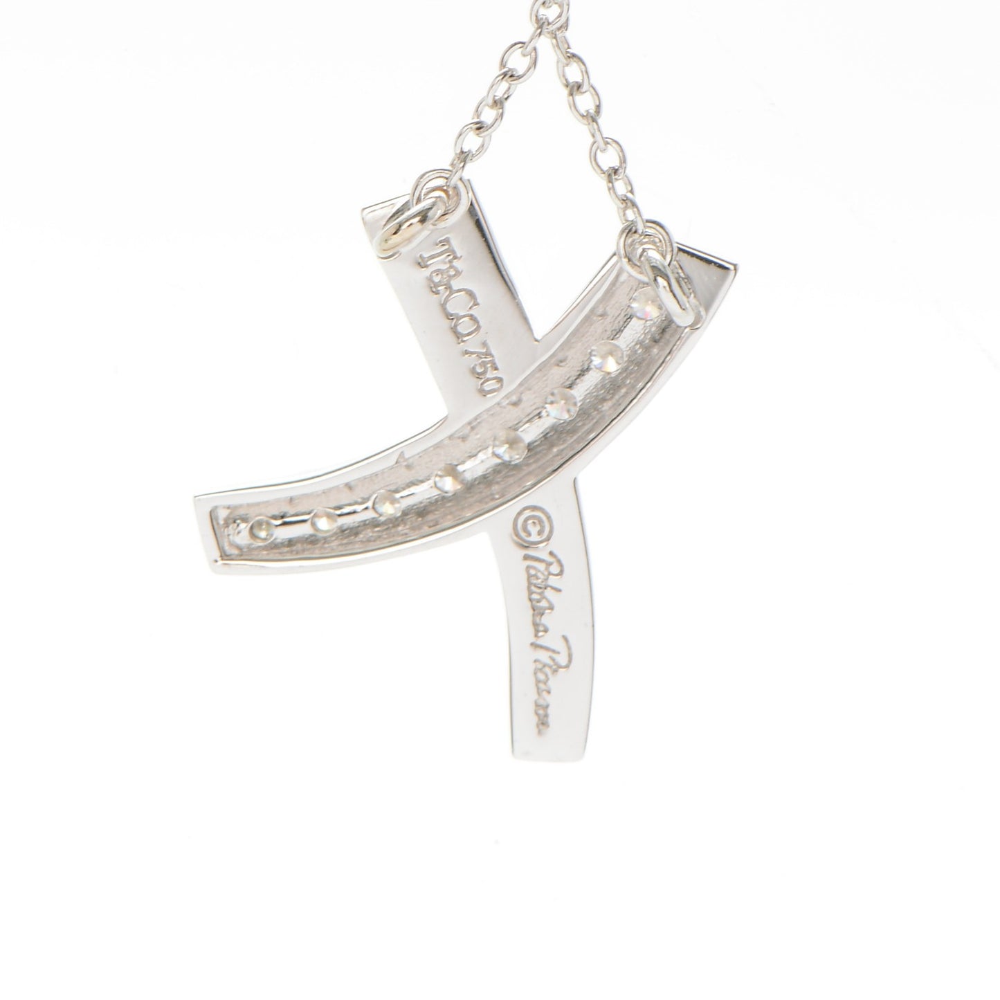 18K White Gold Diamond Paloma Picasso Small Signature X Pendant Necklace