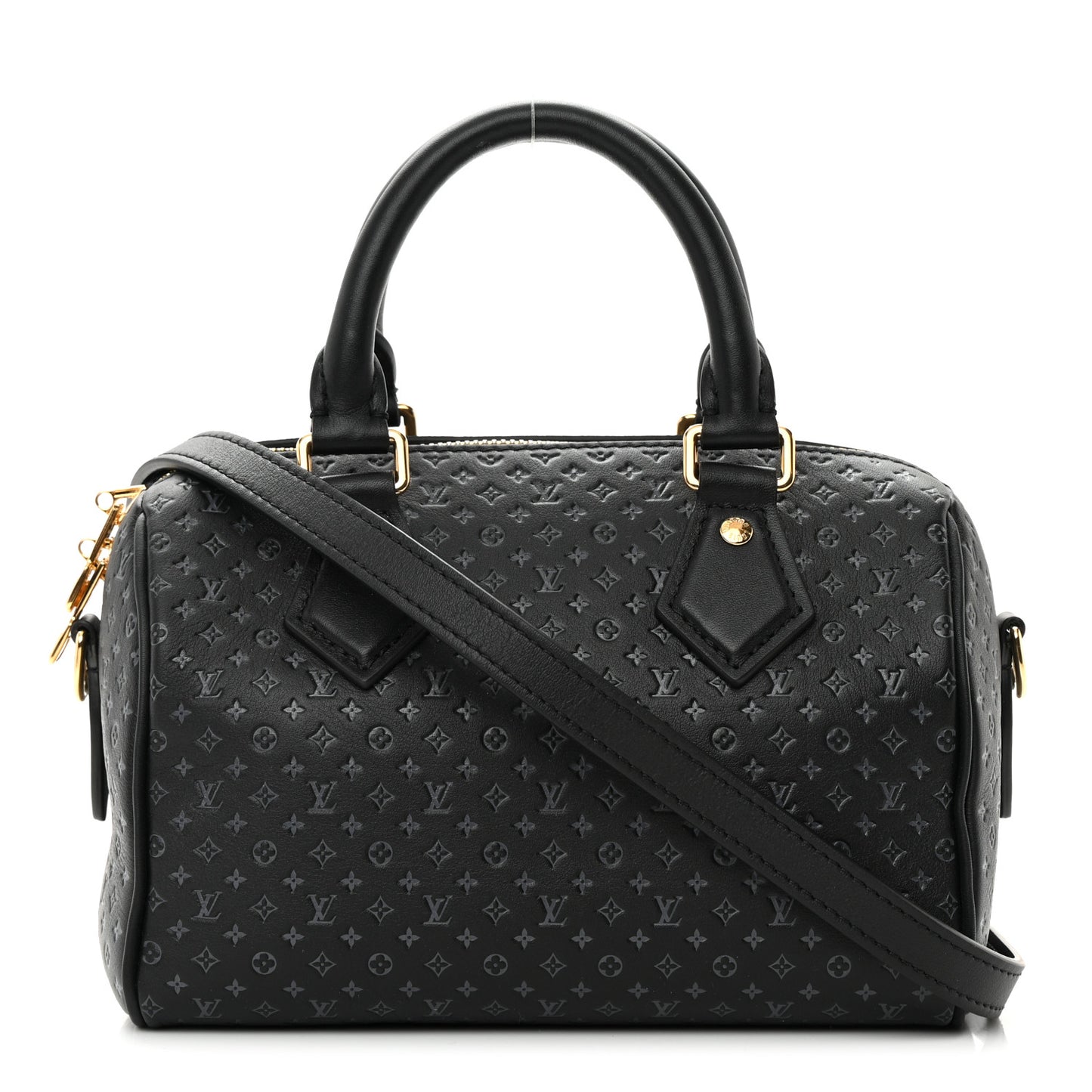 Calfskin Nanogram Embossed Speedy 20 Black