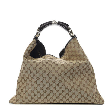 Gucci Monogram Large Horsebit Chain Hobo Dark Brown 1 of 9