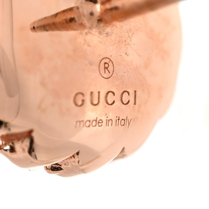 Gucci Metal Crystal Double G Flower Stud Earrings Rose Gold 4 of 5