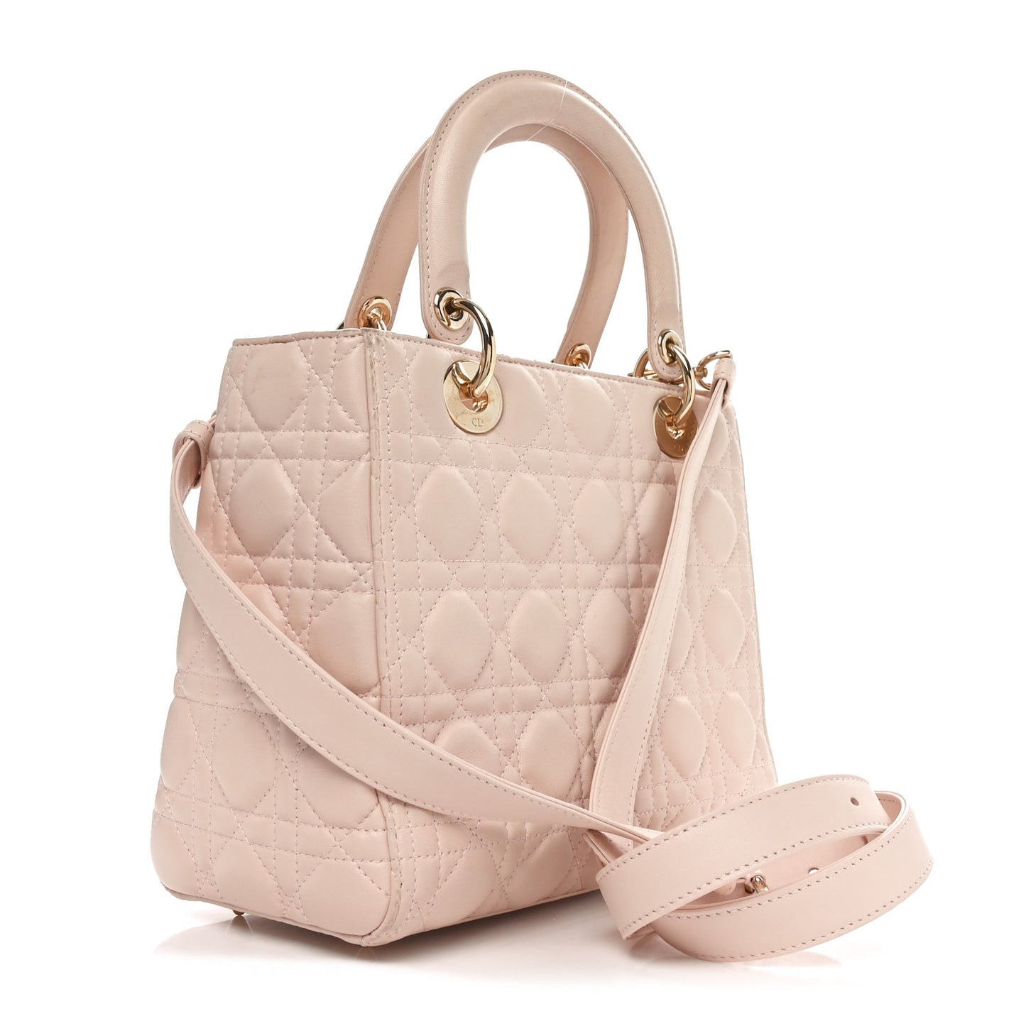 Lambskin Cannage Medium Lady Dior Light Pink