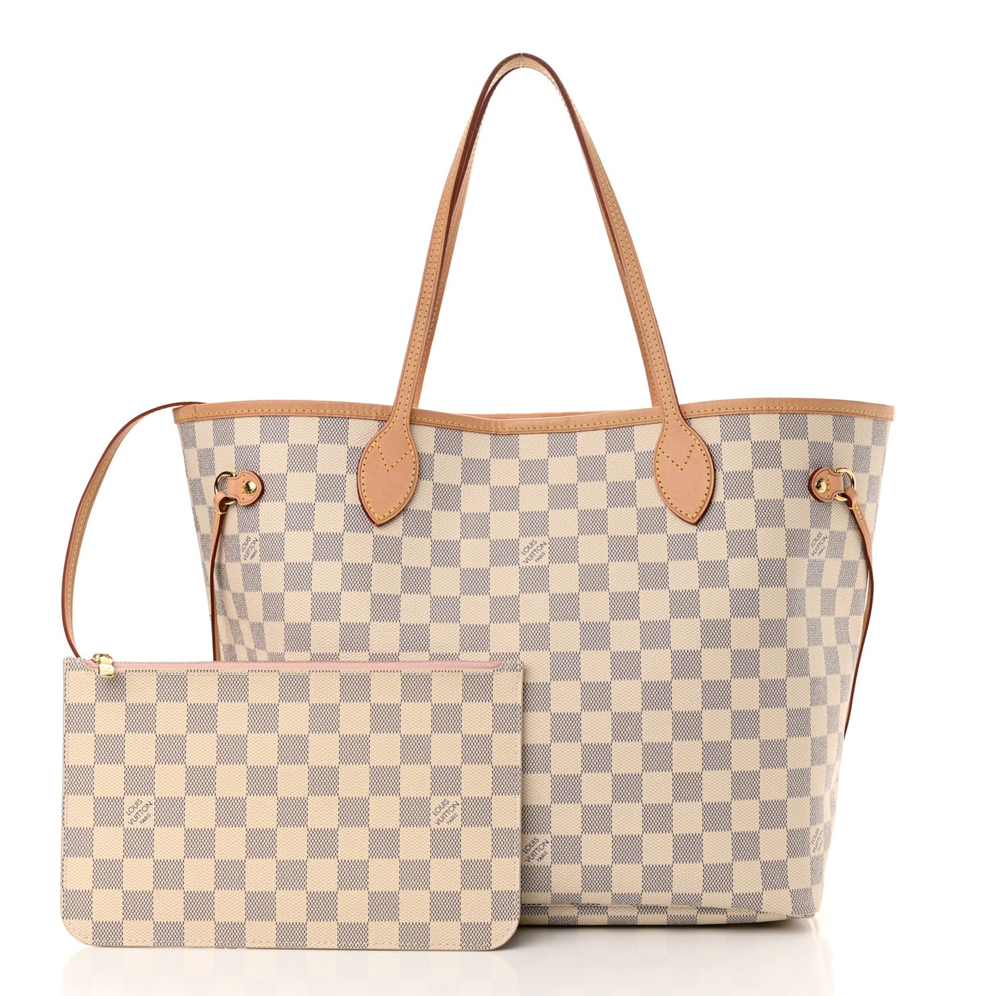 Damier Azur Neo Neverfull MM Rose Ballerine