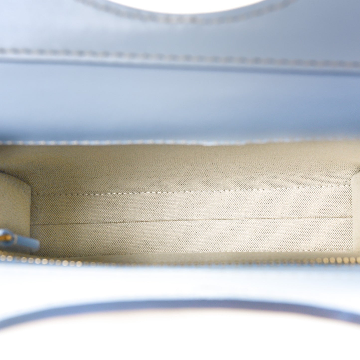 Canvas Smooth Calfskin Two Tone Mini Pocket Bag Natural Pale Blue