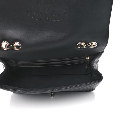 Chanel Calfskin Chevron Quilted Large Statement Flap Black 4 of 5
