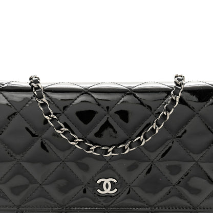 Chanel Patent Quilted Wallet On Chain WOC Black 9 of 15