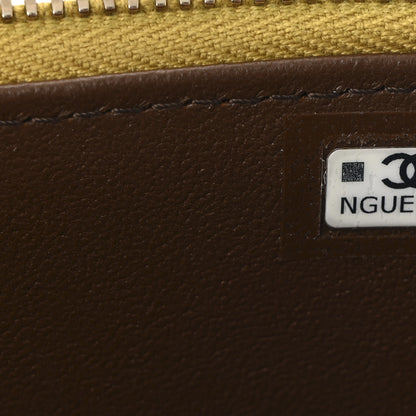 Chanel Lambskin Quilted Small Top Handle Vanity Case With Chain Green Brown 7 of 10