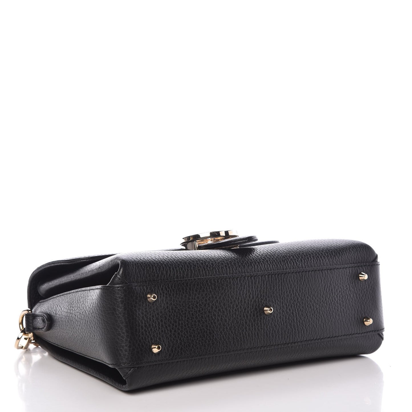 Dollar Calfskin Interlocking G Top Handle Shoulder Bag Black