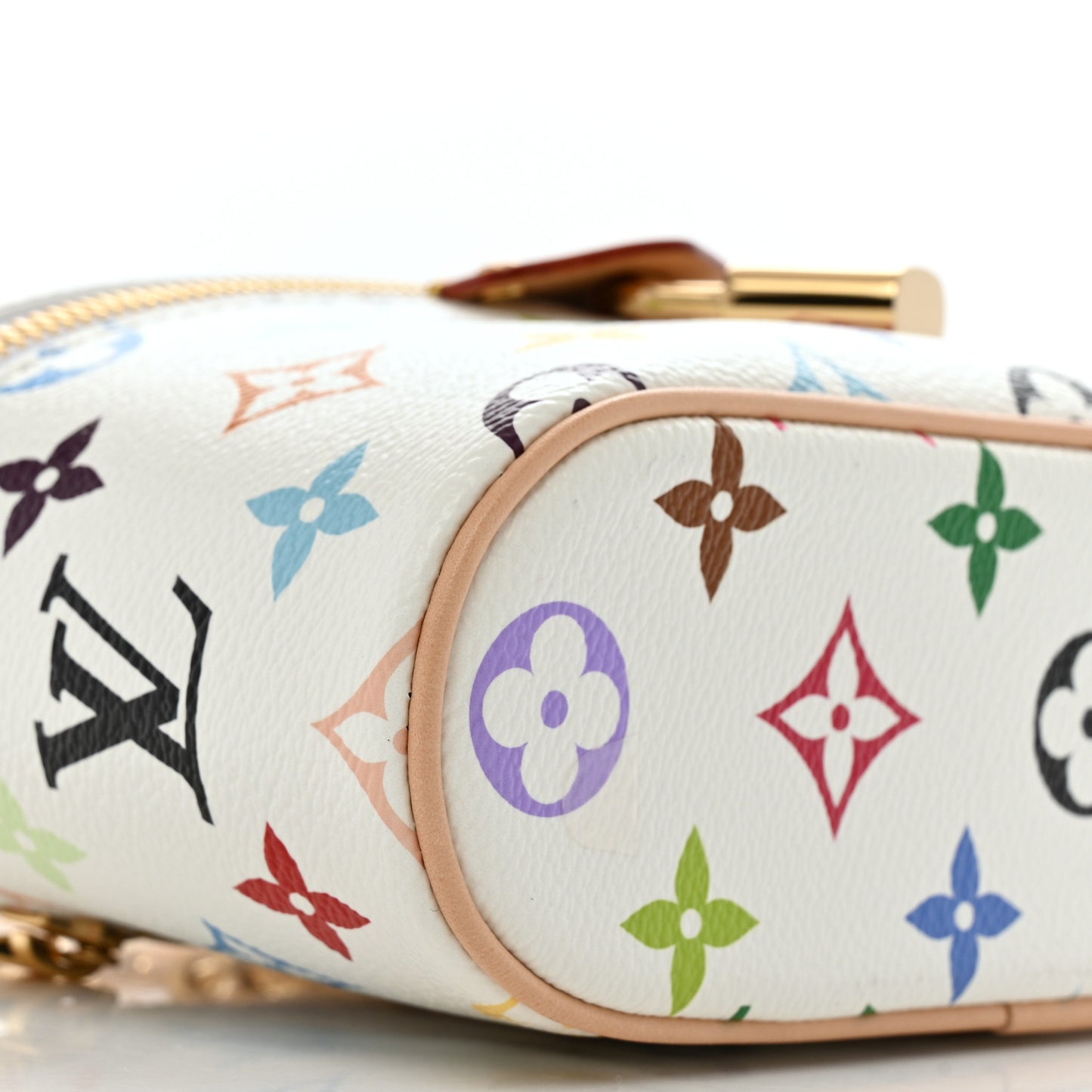 LV x TM Monogram Multicolor Vanity Chain Pouch White