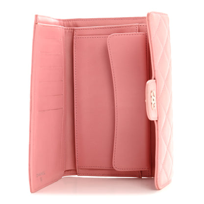 Chanel Lambskin Quilted Large Flap Wallet Pink 5 of 15