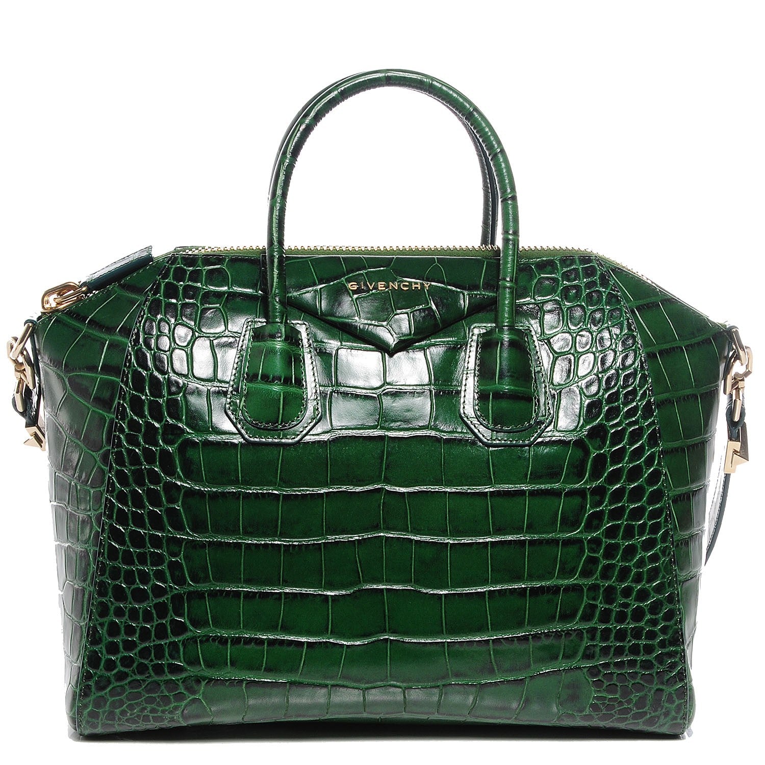 Givenchy Calfskin Crocodile Embossed Small Antigona Emerald 1 of 10