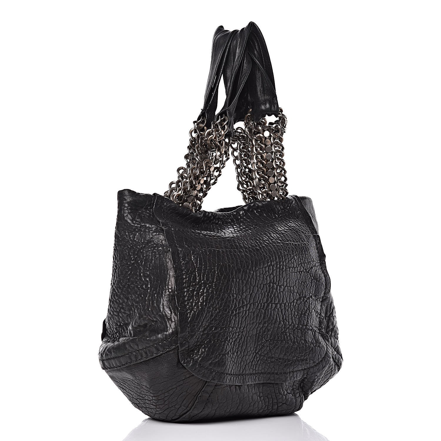Jimmy Choo Washed Lambskin Chain Tote Black 3 of 12
