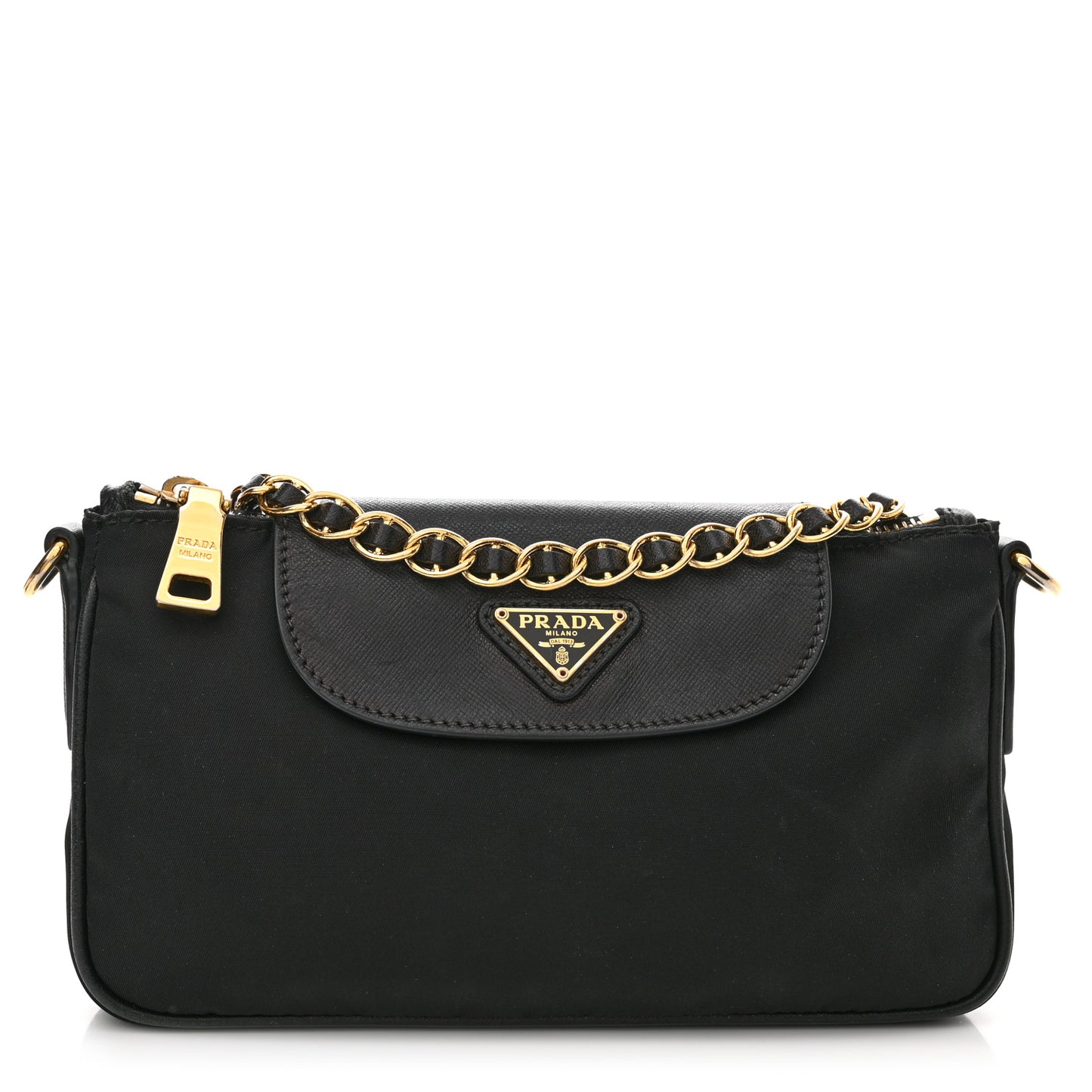 Tessuto Nylon Saffiano Crossbody Bag Black