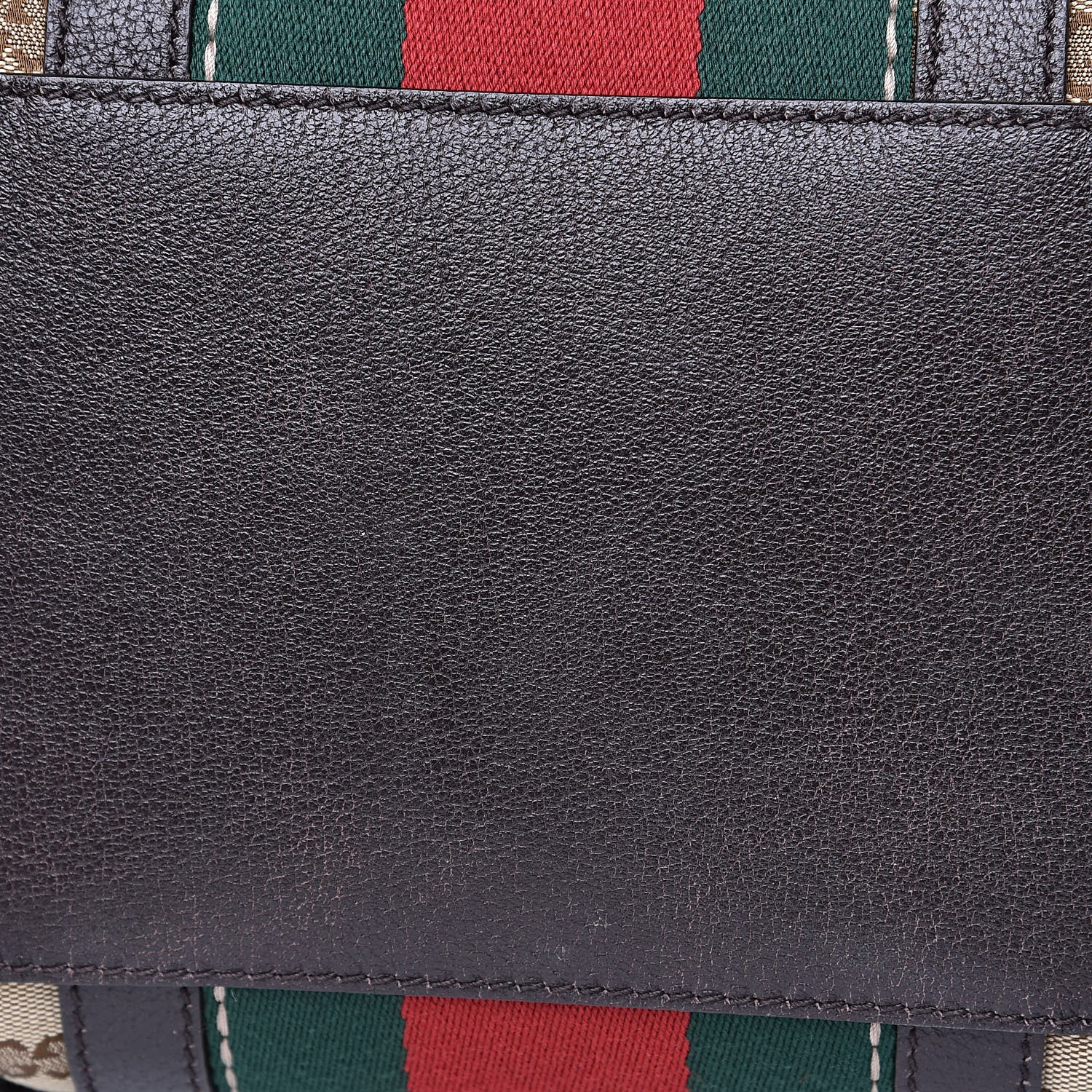 Gucci Monogram Vintage Web Medium Webby Bee Boston Dark Brown 10 of 11