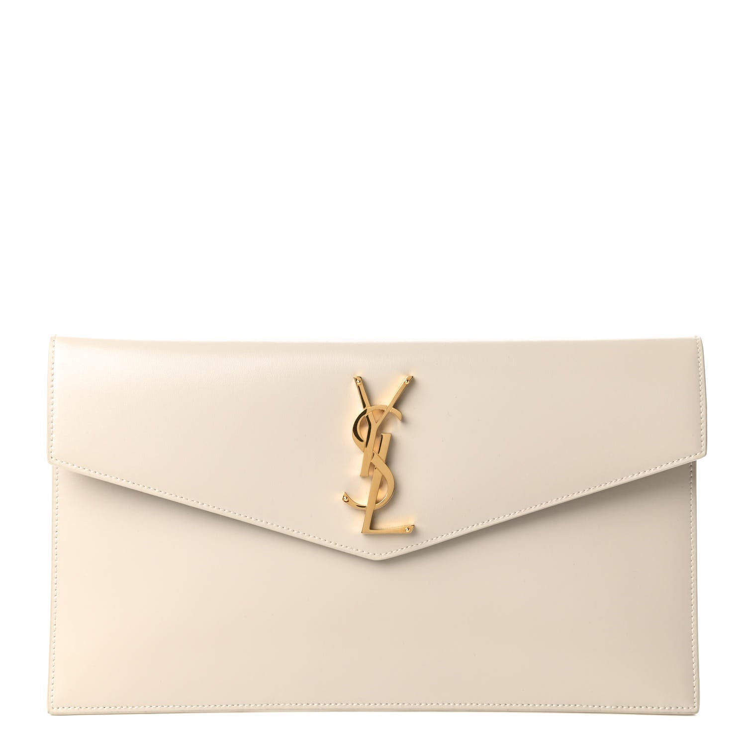 Saint Laurent Smooth Shiny Calfskin Uptown Pouch Crema Soft 1 of 11