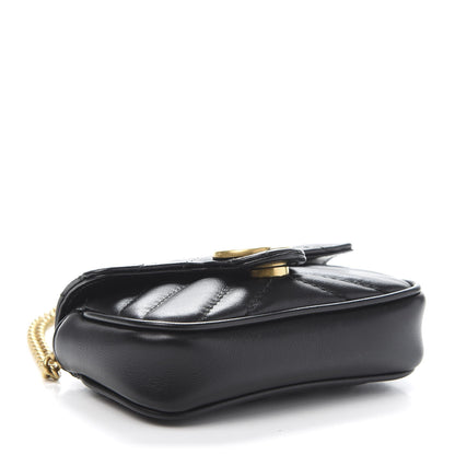 Gucci Calfskin Matelasse GG Marmont 2.0 Coin Purse On A Chain Black 4 of 11